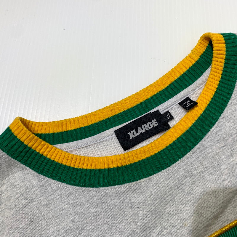 【中古品】【メンズ】 X-LARGE エクストララージ LOGO CREWNECK SWEAT 101223012013 ロゴ クルーネック スウェット 長袖 トップス トレーナー 142-260703-yo-15-tei サイズ：XL カラー：グレー 万代Net店