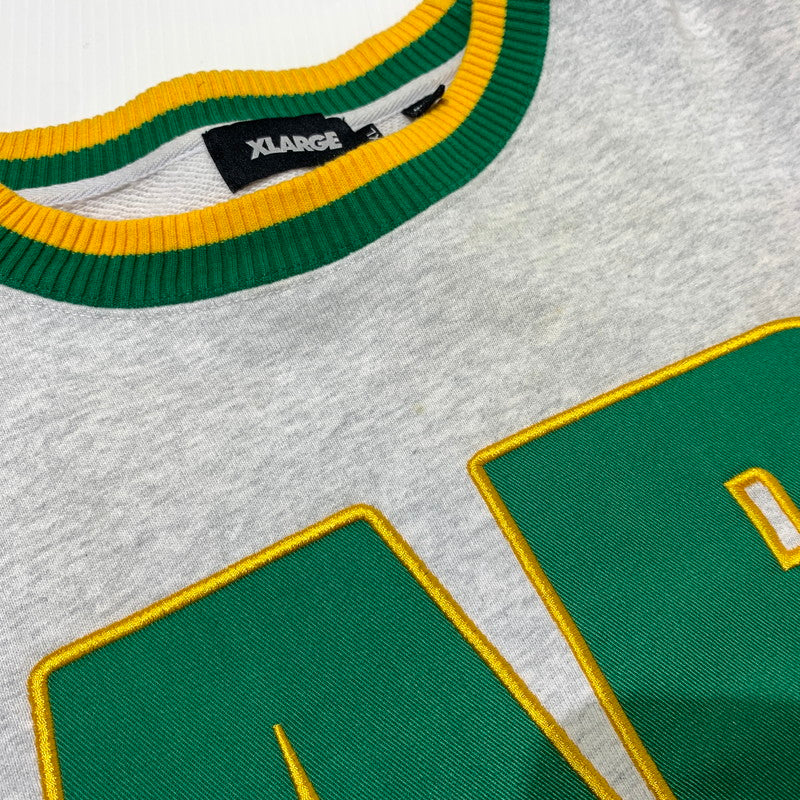 【中古品】【メンズ】 X-LARGE エクストララージ LOGO CREWNECK SWEAT 101223012013 ロゴ クルーネック スウェット 長袖 トップス トレーナー 142-260703-yo-15-tei サイズ：XL カラー：グレー 万代Net店