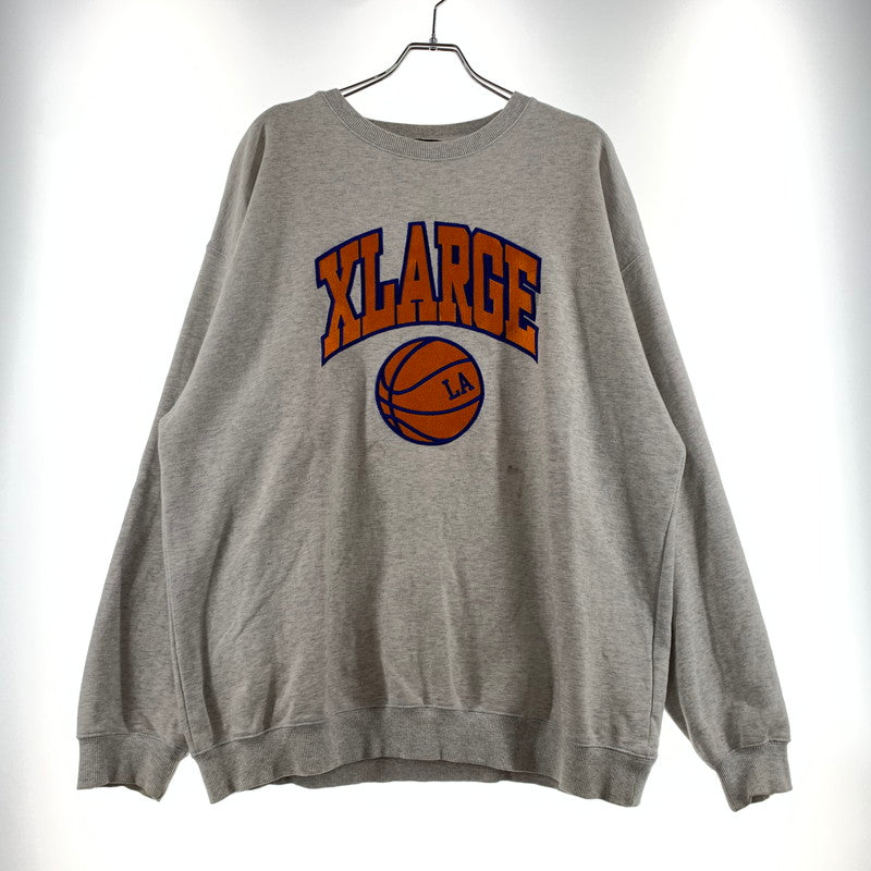 【中古品】【メンズ】 X-LARGE エクストララージ COLLEGE LOGO CREWNECK SWEAT 101223012003 カレッジロゴ クルーネック スウェット 長袖 トップス トレーナー 142-260703-yo-17-tei サイズ：XL カラー：グレー 万代Net店