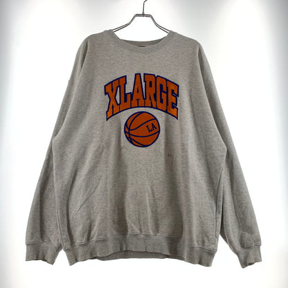 【中古品】【メンズ】 X-LARGE エクストララージ COLLEGE LOGO CREWNECK SWEAT 101223012003 カレッジロゴ クルーネック スウェット 長袖 トップス トレーナー 142-260703-yo-17-tei サイズ：XL カラー：グレー 万代Net店