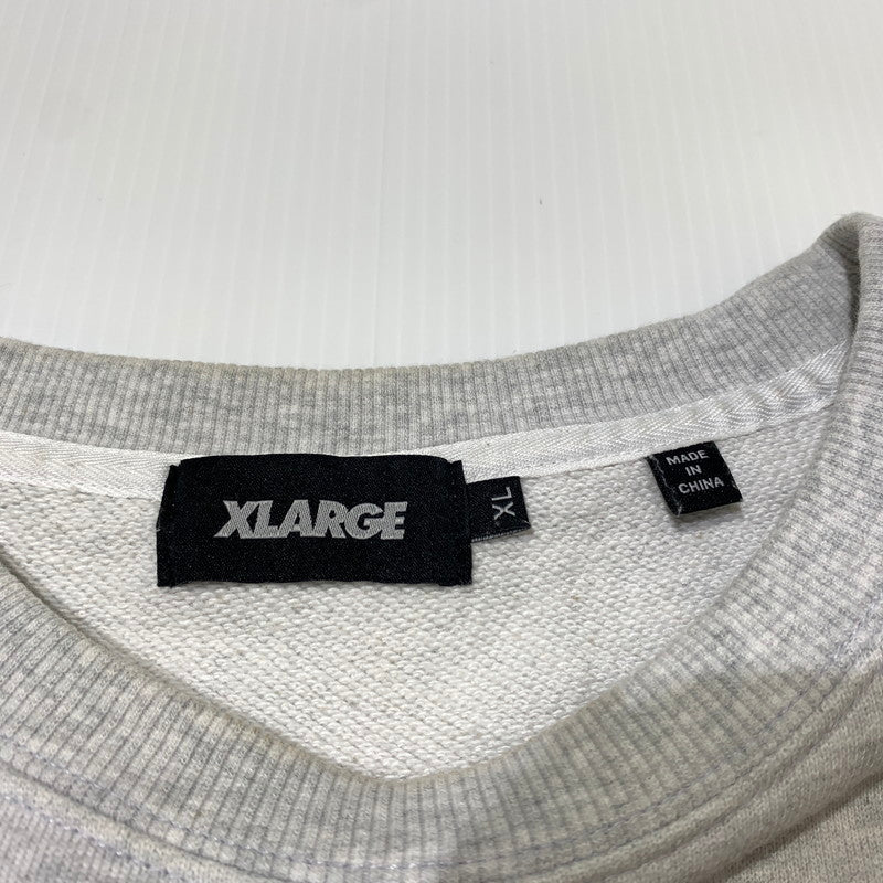 【中古品】【メンズ】 X-LARGE エクストララージ COLLEGE LOGO CREWNECK SWEAT 101223012003 カレッジロゴ クルーネック スウェット 長袖 トップス トレーナー 142-260703-yo-17-tei サイズ：XL カラー：グレー 万代Net店