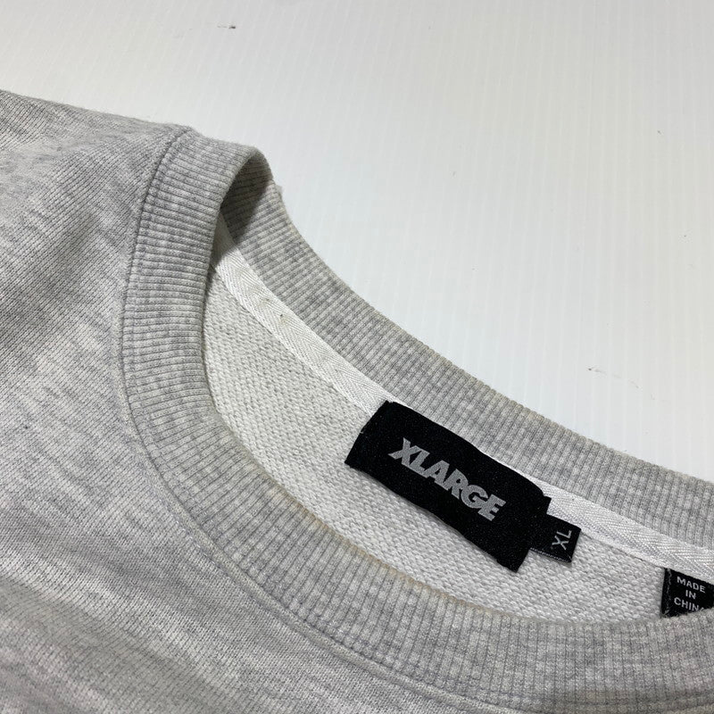 【中古品】【メンズ】 X-LARGE エクストララージ COLLEGE LOGO CREWNECK SWEAT 101223012003 カレッジロゴ クルーネック スウェット 長袖 トップス トレーナー 142-260703-yo-17-tei サイズ：XL カラー：グレー 万代Net店