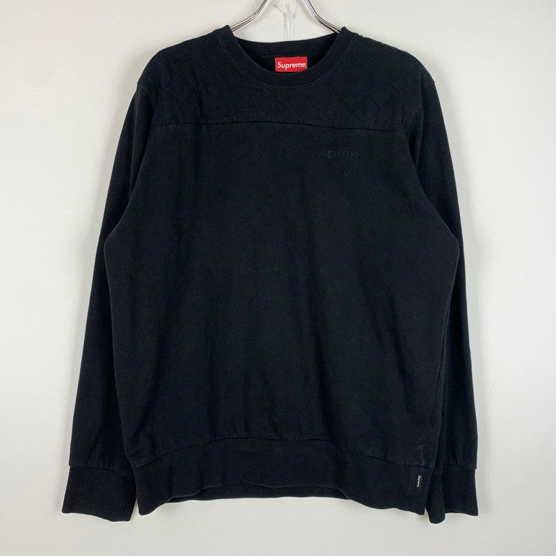 【中古品】【メンズ】 Supreme シュプリーム QUILTED PANEL CREWNECK SWEAT キルテッド パネル クルーネック スウェット トップス トレーナー 149-260602-ko-22-tei サイズ：L カラー：ブラック 万代Net店