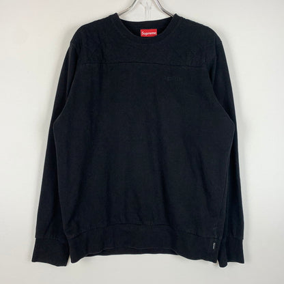 【中古品】【メンズ】 Supreme シュプリーム QUILTED PANEL CREWNECK SWEAT キルテッド パネル クルーネック スウェット トップス トレーナー 149-260602-ko-22-tei サイズ：L カラー：ブラック 万代Net店