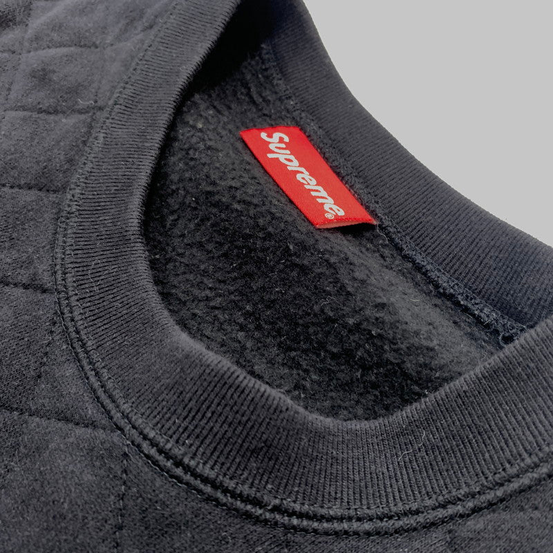 【中古品】【メンズ】 Supreme シュプリーム QUILTED PANEL CREWNECK SWEAT キルテッド パネル クルーネック スウェット トップス トレーナー 149-260602-ko-22-tei サイズ：L カラー：ブラック 万代Net店