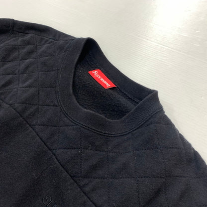 【中古品】【メンズ】 Supreme シュプリーム QUILTED PANEL CREWNECK SWEAT キルテッド パネル クルーネック スウェット トップス トレーナー 149-260602-ko-22-tei サイズ：L カラー：ブラック 万代Net店