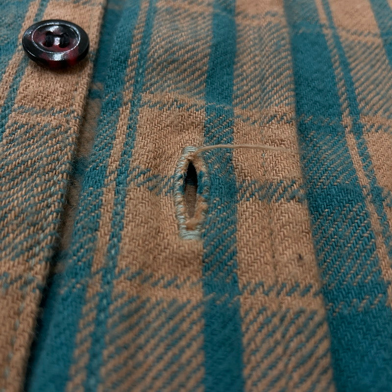 【中古品】【メンズ】 JOHN GLUCKOW by WAREHOUSE ジョングラッコー バイ ウエアハウス NEL CHECK SHIRT ネル チェック シャツ フランネル ワークシャツ 長袖 トップス 145-260528-ss-03-tei サイズ：38 カラー：グリーン 万代Net店