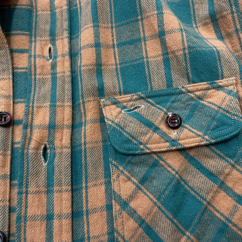 【中古品】【メンズ】 JOHN GLUCKOW by WAREHOUSE ジョングラッコー バイ ウエアハウス NEL CHECK SHIRT ネル チェック シャツ フランネル ワークシャツ 長袖 トップス 145-260528-ss-03-tei サイズ：38 カラー：グリーン 万代Net店