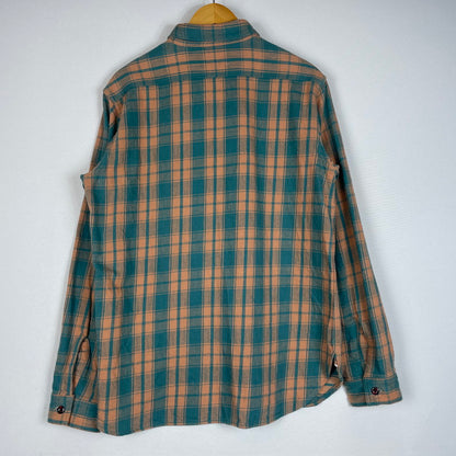 【中古品】【メンズ】 JOHN GLUCKOW by WAREHOUSE ジョングラッコー バイ ウエアハウス NEL CHECK SHIRT ネル チェック シャツ フランネル ワークシャツ 長袖 トップス 145-260528-ss-03-tei サイズ：38 カラー：グリーン 万代Net店
