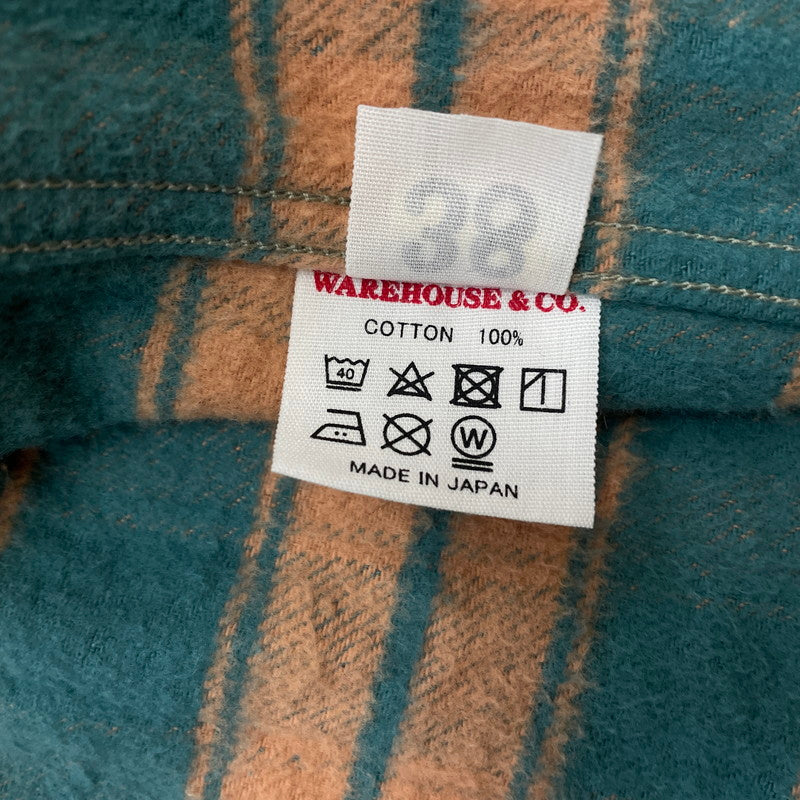 【中古品】【メンズ】 JOHN GLUCKOW by WAREHOUSE ジョングラッコー バイ ウエアハウス NEL CHECK SHIRT ネル チェック シャツ フランネル ワークシャツ 長袖 トップス 145-260528-ss-03-tei サイズ：38 カラー：グリーン 万代Net店