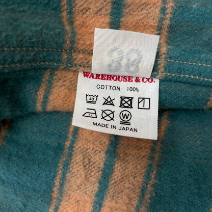 【中古品】【メンズ】 JOHN GLUCKOW by WAREHOUSE ジョングラッコー バイ ウエアハウス NEL CHECK SHIRT ネル チェック シャツ フランネル ワークシャツ 長袖 トップス 145-260528-ss-03-tei サイズ：38 カラー：グリーン 万代Net店