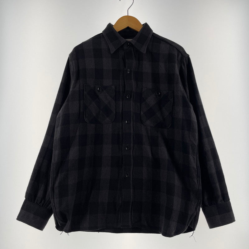 【中古品】【メンズ】 JOE McCOY ジョーマッコイ 8HU TWISTED-YARN BUFFALO CHECK SHIRT ツイストヤーン バッファローチェックシャツ 長袖 トップス ネルシャツ 145-260523-ko-18-fuzh サイズ：15 カラー：ブラック系 万代Net店