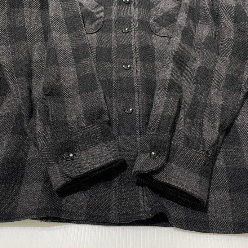 【中古品】【メンズ】 JOE McCOY ジョーマッコイ 8HU TWISTED-YARN BUFFALO CHECK SHIRT ツイストヤーン バッファローチェックシャツ 長袖 トップス ネルシャツ 145-260523-ko-18-fuzh サイズ：15 カラー：ブラック系 万代Net店