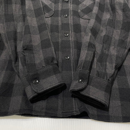 【中古品】【メンズ】 JOE McCOY ジョーマッコイ 8HU TWISTED-YARN BUFFALO CHECK SHIRT ツイストヤーン バッファローチェックシャツ 長袖 トップス ネルシャツ 145-260523-ko-18-fuzh サイズ：15 カラー：ブラック系 万代Net店