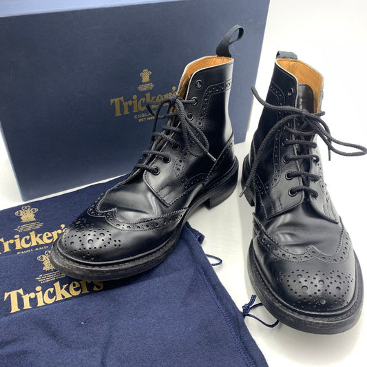 【中古品】【メンズ】 Tricker's トリッカーズ STOW COUNTRY BOOTS 5634 ストウ カントリーブーツ 靴 164-260606-ko-02-tei サイズ：8.5 カラー：ブラック 万代Net店