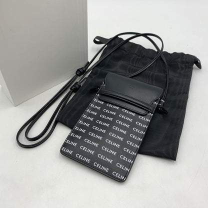 【中古品】【メンズ】 CELINE セリーヌ LOGO MOBILE PHONE POUCH ロゴモバイル フォン ポーチ カバン 肩掛け 180-260522-ko-03-tei カラー：ブラック 万代Net店