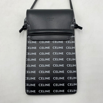 【中古品】【メンズ】 CELINE セリーヌ LOGO MOBILE PHONE POUCH ロゴモバイル フォン ポーチ カバン 肩掛け 180-260522-ko-03-tei カラー：ブラック 万代Net店