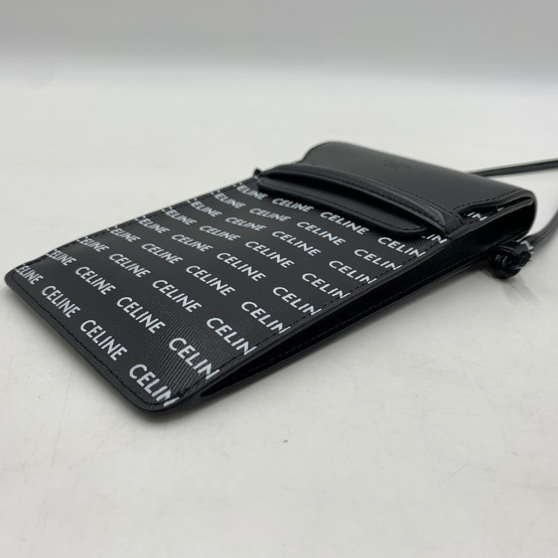 【中古品】【メンズ】 CELINE セリーヌ LOGO MOBILE PHONE POUCH ロゴモバイル フォン ポーチ カバン 肩掛け 180-260522-ko-03-tei カラー：ブラック 万代Net店