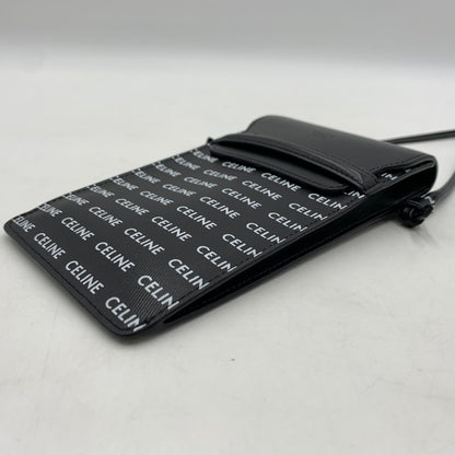 【中古品】【メンズ】 CELINE セリーヌ LOGO MOBILE PHONE POUCH ロゴモバイル フォン ポーチ カバン 肩掛け 180-260522-ko-03-tei カラー：ブラック 万代Net店