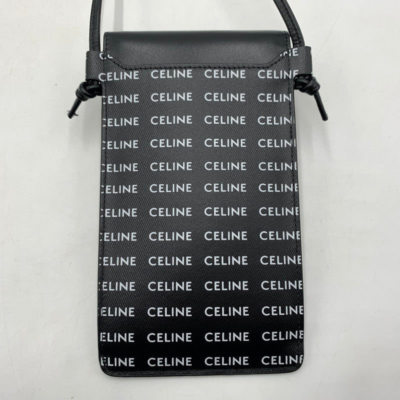 【中古品】【メンズ】 CELINE セリーヌ LOGO MOBILE PHONE POUCH ロゴモバイル フォン ポーチ カバン 肩掛け 180-260522-ko-03-tei カラー：ブラック 万代Net店