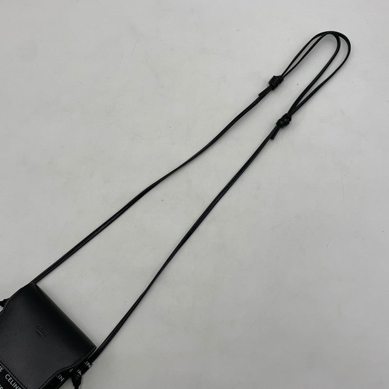 【中古品】【メンズ】 CELINE セリーヌ LOGO MOBILE PHONE POUCH ロゴモバイル フォン ポーチ カバン 肩掛け 180-260522-ko-03-tei カラー：ブラック 万代Net店