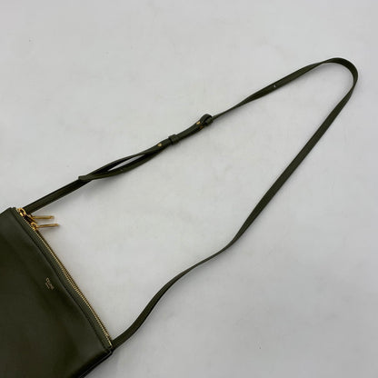 【中古品】【レディース】 CELINE セリーヌ TRIO LEATHER SHOULDER BAG トリオ レザー ショルダーバッグ カバン 180-260522-ko-14-tei カラー：グリーン系 万代Net店
