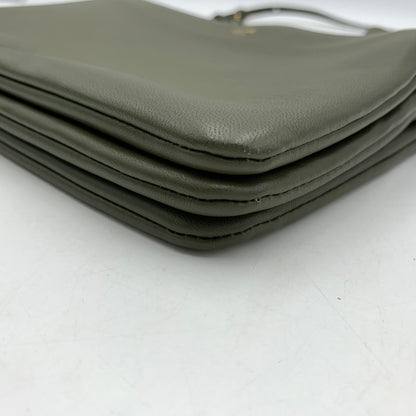 【中古品】【レディース】 CELINE セリーヌ TRIO LEATHER SHOULDER BAG トリオ レザー ショルダーバッグ カバン 180-260522-ko-14-tei カラー：グリーン系 万代Net店