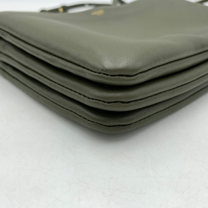 【中古品】【レディース】 CELINE セリーヌ TRIO LEATHER SHOULDER BAG トリオ レザー ショルダーバッグ カバン 180-260522-ko-14-tei カラー：グリーン系 万代Net店