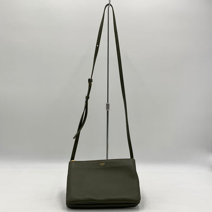 【中古品】【レディース】 CELINE セリーヌ TRIO LEATHER SHOULDER BAG トリオ レザー ショルダーバッグ カバン 180-260522-ko-14-tei カラー：グリーン系 万代Net店