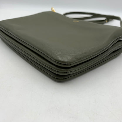 【中古品】【レディース】 CELINE セリーヌ TRIO LEATHER SHOULDER BAG トリオ レザー ショルダーバッグ カバン 180-260522-ko-14-tei カラー：グリーン系 万代Net店