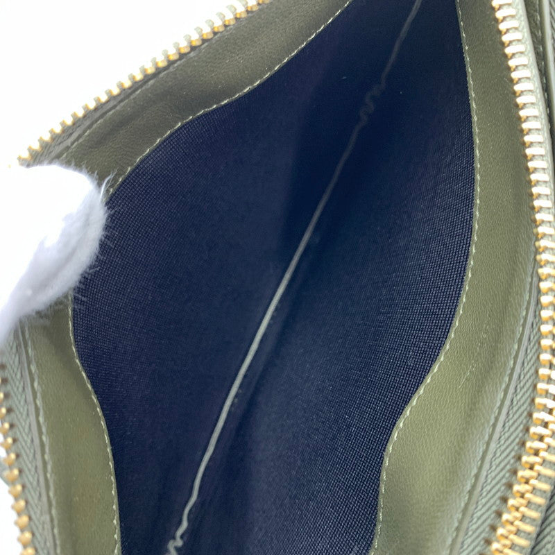 【中古品】【レディース】 CELINE セリーヌ TRIO LEATHER SHOULDER BAG トリオ レザー ショルダーバッグ カバン 180-260522-ko-14-tei カラー：グリーン系 万代Net店