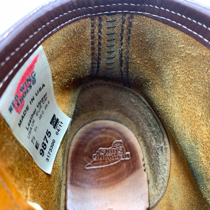 【現状渡し品】【メンズ】 RED WING レッドウィング IRISH SETTER 6 MOC GOLD RUSSET SEQUOIA 9875 アイリッシュ セッター モック ゴールド ラセット セコイア ワークブール 靴 164-260603-ko-02-tei サイズ：25.5cm カラー：ブラウン 万代Net店