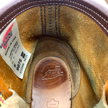 【現状渡し品】【メンズ】 RED WING レッドウィング IRISH SETTER 6 MOC GOLD RUSSET SEQUOIA 9875 アイリッシュ セッター モック ゴールド ラセット セコイア ワークブール 靴 164-260603-ko-02-tei サイズ：25.5cm カラー：ブラウン 万代Net店