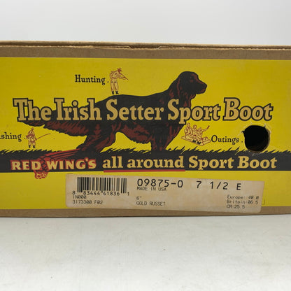 【現状渡し品】【メンズ】 RED WING レッドウィング IRISH SETTER 6 MOC GOLD RUSSET SEQUOIA 9875 アイリッシュ セッター モック ゴールド ラセット セコイア ワークブール 靴 164-260603-ko-02-tei サイズ：25.5cm カラー：ブラウン 万代Net店