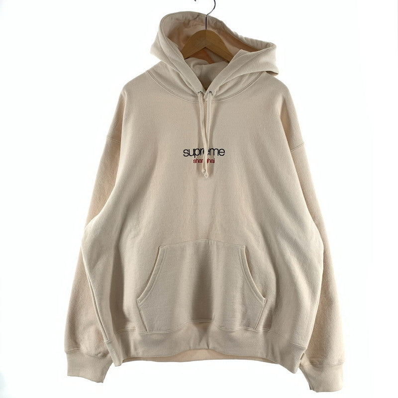 【中古美品】【メンズ】 SUPREME シュプリーム SHANGHAI CLASSIC LOGO HOODED SWEATSHIRT クラシックロゴ パーカー フーディ ブランド 古着 149-260920-gm-14-fuzh サイズ：XL カラー：アイボリー 万代Net店
