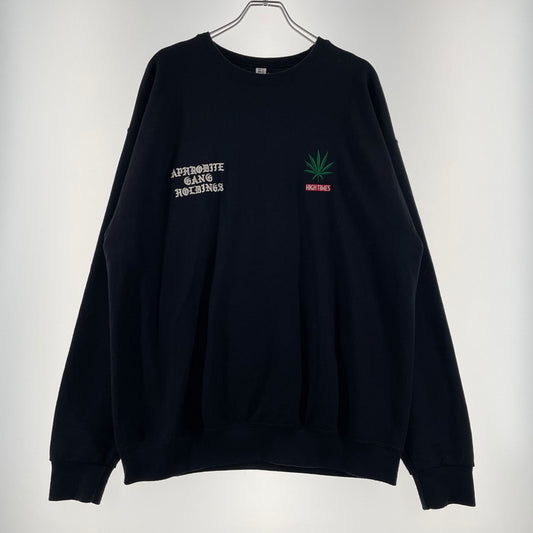 【中古品】【メンズ】 WACKOMARIA ワコマリア × 舐達麻 コラボ HIGHTIMES SWEAT ハイタイムス スウェット トップス トレーナー 140-260523-ko-16-fuzh サイズ：XL カラー：ブラック 万代Net店