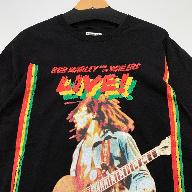 【中古品】【メンズ】 WACKOMARIA BOB MARLEY AND THE BOB WAILERS ワコマリア ボブマーリー 半袖Tシャツ カットソー ブランド 古着 140-260614-gm-26-fuz サイズ：L カラー：ブラック 万代Net店