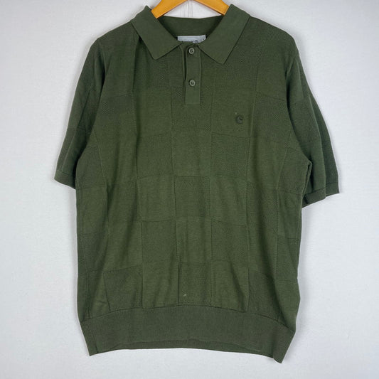 【中古品】【メンズ】 Carhartt WIP カーハート ワークインプログレス S/S CHECKER POLO I034535 ショートスリーブ チェッカー ポロ 半袖 トップス 145-260528-ss-05-tei サイズ：S カラー：ドルグリーン 万代Net店