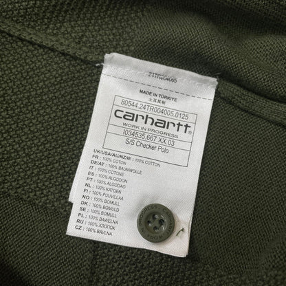 【中古品】【メンズ】 Carhartt WIP カーハート ワークインプログレス S/S CHECKER POLO I034535 ショートスリーブ チェッカー ポロ 半袖 トップス 145-260528-ss-05-tei サイズ：S カラー：ドルグリーン 万代Net店