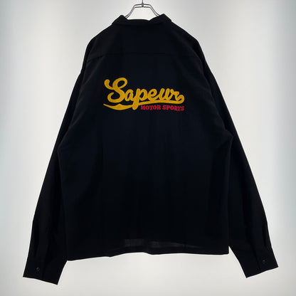 【中古品】【メンズ】 SAPEur サプール L/S BOWLING SHIRT ロングスリーブ ボーリングシャツ 長袖 トップス 142-260523-ko-17-tei サイズ：XXL カラー：ブラック 万代Net店