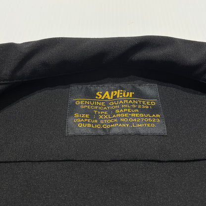 【中古品】【メンズ】 SAPEur サプール L/S BOWLING SHIRT ロングスリーブ ボーリングシャツ 長袖 トップス 142-260523-ko-17-tei サイズ：XXL カラー：ブラック 万代Net店