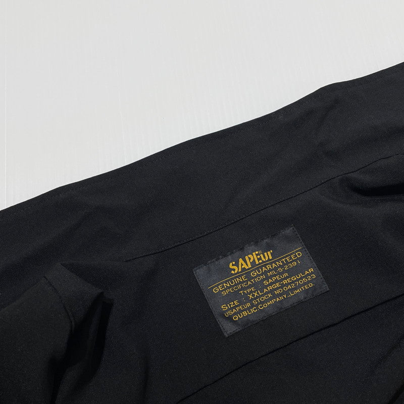 【中古品】【メンズ】 SAPEur サプール L/S BOWLING SHIRT ロングスリーブ ボーリングシャツ 長袖 トップス 142-260523-ko-17-tei サイズ：XXL カラー：ブラック 万代Net店