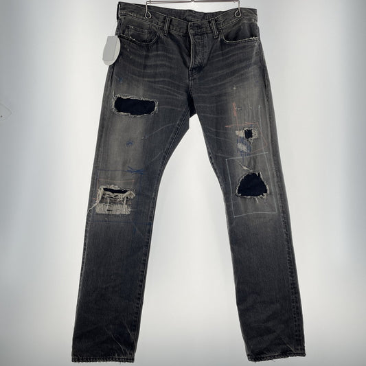 【中古品】【メンズ】 HYSTERIC GLAMOUR ヒステリックグラマー 26SS SLIM STRAIGHT JEANS 02261AP06 スリム ストレート ジーンズ ボトムス デニムパンツ MSR加工 151-260523-ko-23-fuzh サイズ：34 カラー：グレー 万代Net店