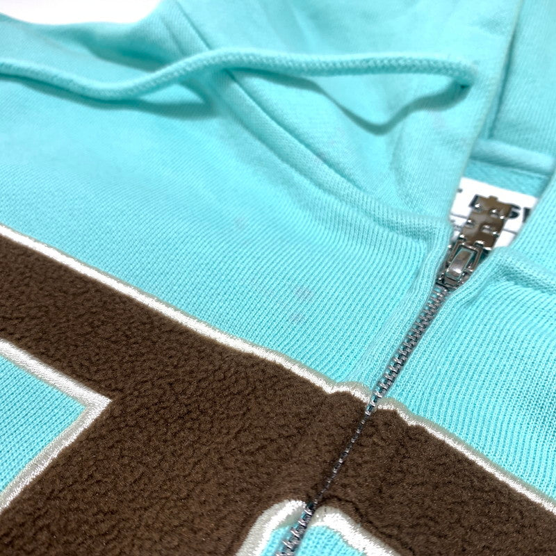 【中古品】【メンズ】 TTT-MSW ティー モダンストリートウエア WAVE LOGO HOODIE TTT-CT-004 ウェーブロゴ フーディ トップス フルジップパーカー 140-260531-ko-10-tei サイズ：L カラー：ミントグリーン 万代Net店