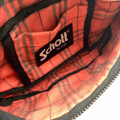 【現状渡し品】【メンズ】 schott ショット PADDED BODY BAG 3109023 パデッド ボディバッグ カバン レザーバッグ 188-260606-ko-10-tei カラー：ブラック 万代Net店