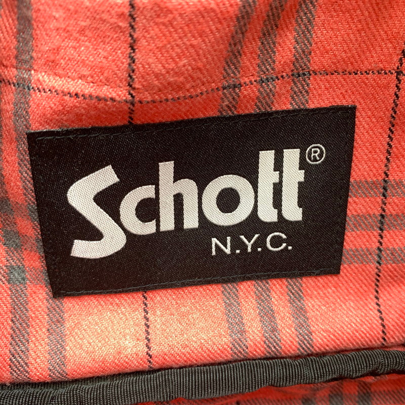 【現状渡し品】【メンズ】 schott ショット PADDED BODY BAG 3109023 パデッド ボディバッグ カバン レザーバッグ 188-260606-ko-10-tei カラー：ブラック 万代Net店