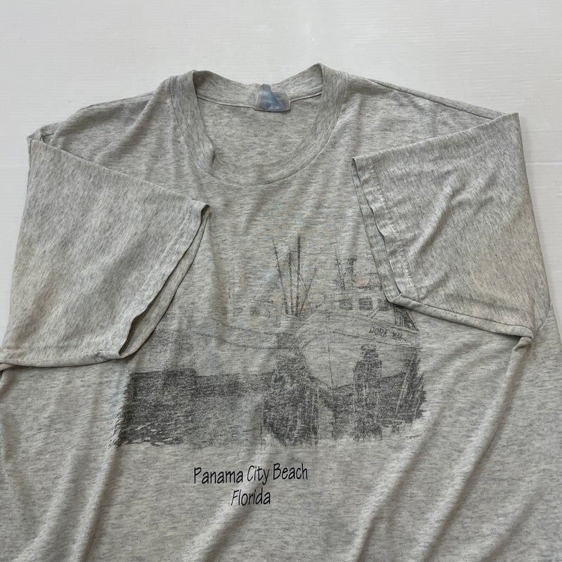 【現状渡し品】【メンズ】 HANES ヘインズ 90's PANAMA CITY BEACH FLORIDA TEE 90年代 パナマ シティ ビーチ フロリダ Tシャツ 半袖 トップス 145-260714-sa-01-tei サイズ：XL カラー：グレー 万代Net店