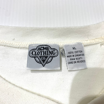 【中古品】【メンズ】 ACME CLOTHING アクメ クロージング Looney Tunes TASMANIAN DEVIL S/S TEE ルーニー・テューンズ タズマニアン・デビル ショートスリーブ Tシャツ 半袖 トップス 刺繍 145-260703-yo-02-tei サイズ：XL カラー：ホワイト 万代Net店