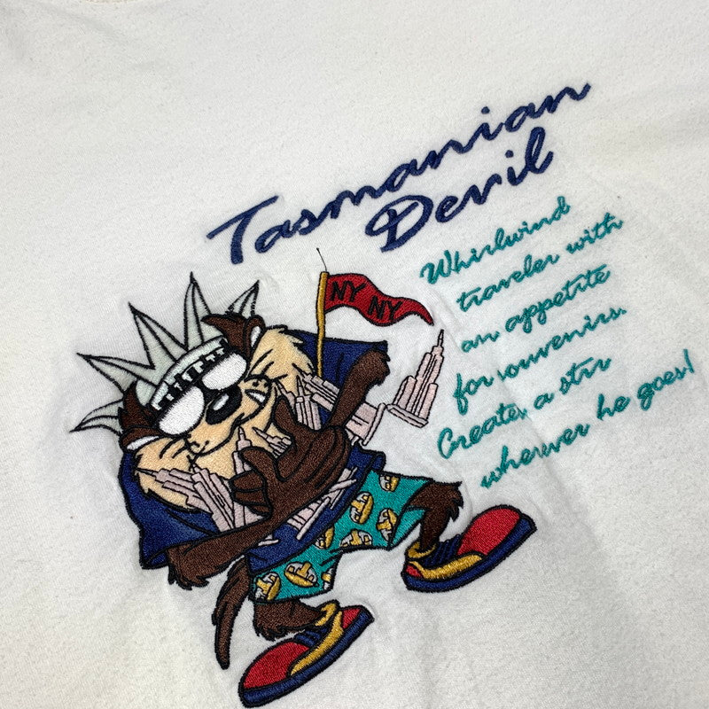 【中古品】【メンズ】 ACME CLOTHING アクメ クロージング Looney Tunes TASMANIAN DEVIL S/S TEE ルーニー・テューンズ タズマニアン・デビル ショートスリーブ Tシャツ 半袖 トップス 刺繍 145-260703-yo-02-tei サイズ：XL カラー：ホワイト 万代Net店
