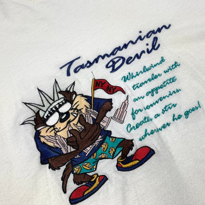 【中古品】【メンズ】 ACME CLOTHING アクメ クロージング Looney Tunes TASMANIAN DEVIL S/S TEE ルーニー・テューンズ タズマニアン・デビル ショートスリーブ Tシャツ 半袖 トップス 刺繍 145-260703-yo-02-tei サイズ：XL カラー：ホワイト 万代Net店